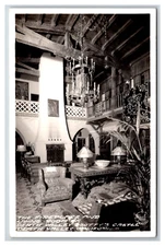California Death valley RPPC Scotty's Castle Ranch Lobby Fireplace unposted