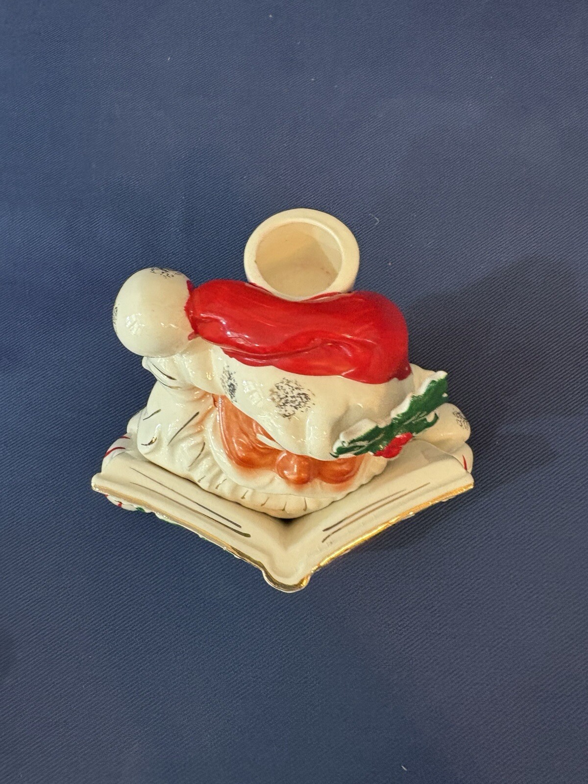 Vintage LIPPER & MANN Ceramic Christmas NOEL Santa Claus Candleholder Japan