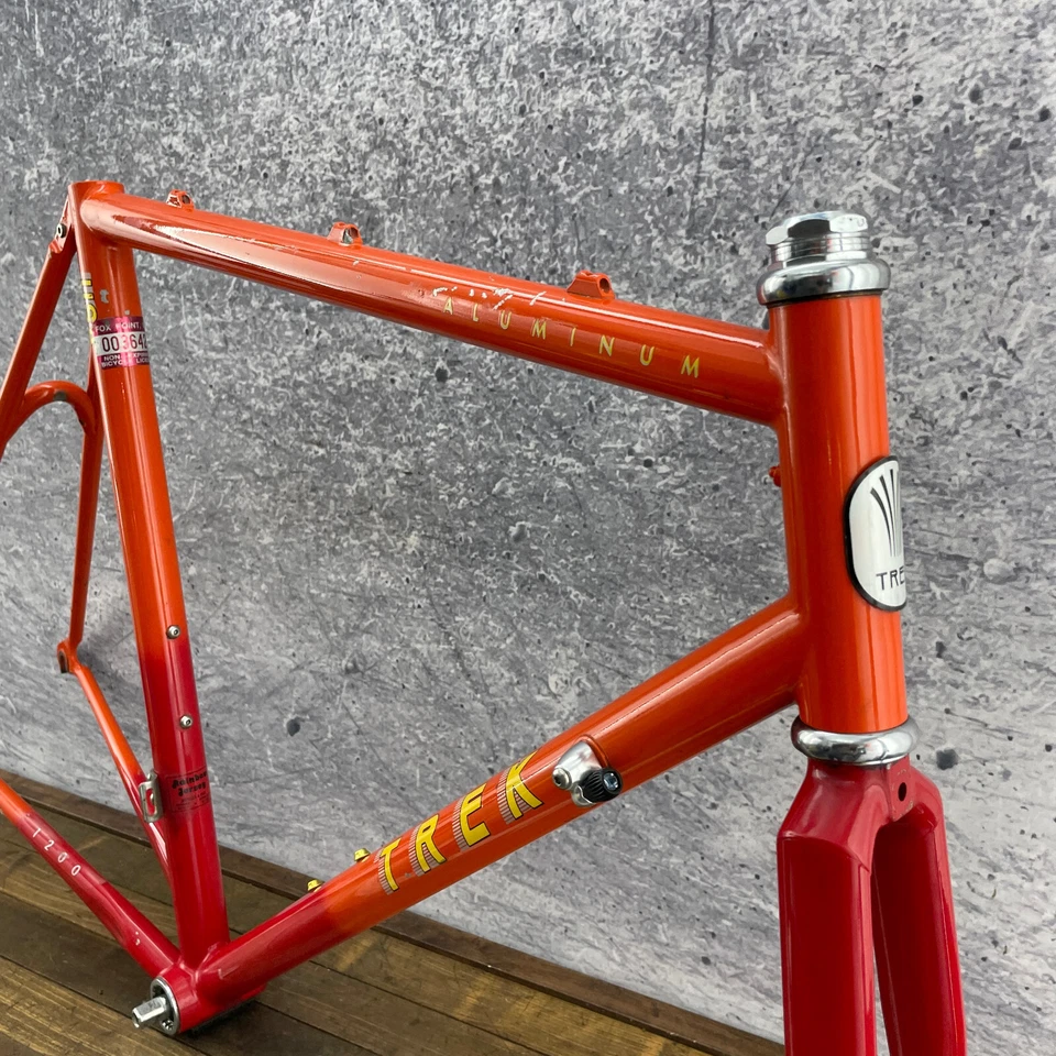 Vintage Trek 1200 Frame Set 56 cm 700c  Orange Red Fade Bike Bonded Aluminum 130 - Image 2 of 4