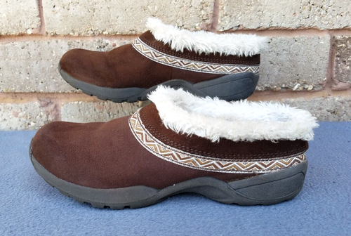 Airwalk Women's Brown Mules Comfy Slip-on Faux Fur and Suede Clog Shoes Size 6 - Picture 5 of 10