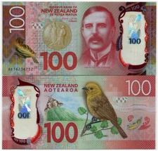 2015 2016 New Zealand 100 Dollars Polymer P 195 NEW UNC Banknotes