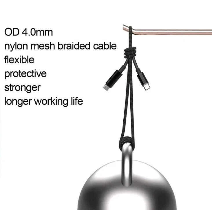 FAST QUICK Charger Cable Type C To C Port Cable 100w Max With OTG Strong Braided - Image 3 of 4
