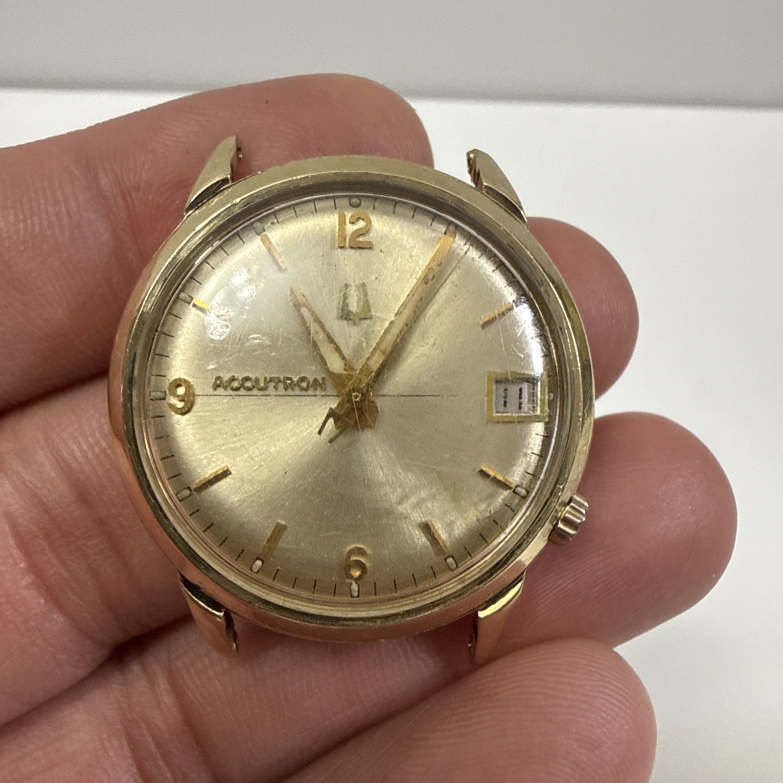 Yellow Date Filled - Accutron  J02879 Gold Vintage 14k UNTESTED Bulova Watch M9 - vintagewatches.pk