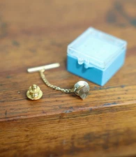 Vintage 10k gold tie tack shirt Pin Modernist Mid Century Award Spiral Charm