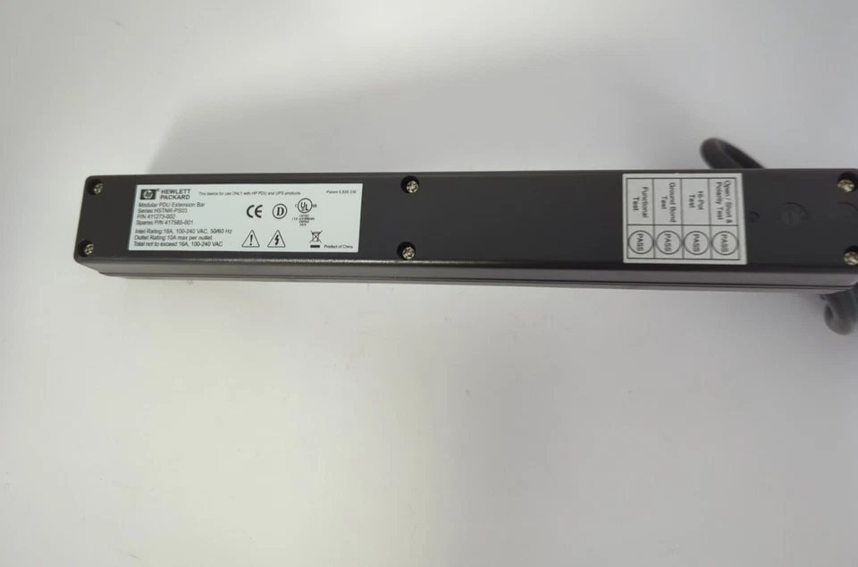 HP Modular PDU Extension Bar 411273-002 HSTNR-PS03 16A 100-240VAC 50/60Hz - Image 3 of 4