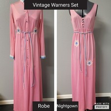 Vintage Warners Nightgown Robe Set Sz 34 Small sp 