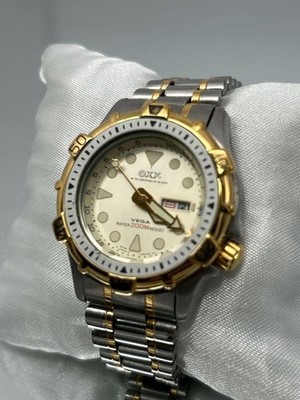 CITIZEN OXY VEGA Water 20bar Resistant Quartz Uhr Silber Gold Elfenbein JP