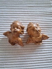 Putten, Englein, Zwei Stück,  Gips Bemalt