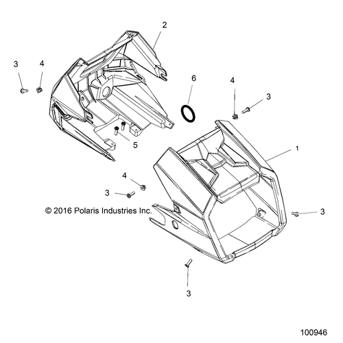 Polaris Headlight Pod, Front, Radar Blue, Genuine OEM Part 5451313-724, Qty 1 - Picture 2 of 2