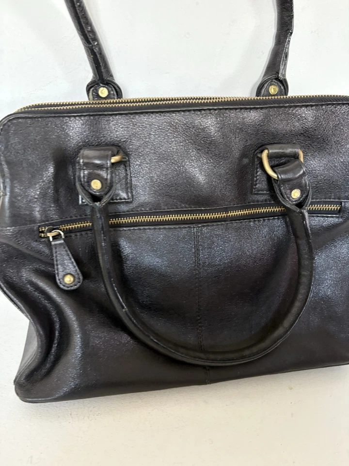 Catwalk Collection schwarze Leder Schulter Handtasche Designer mit Staubbeutel UVP99€ - Bild 3 von 4
