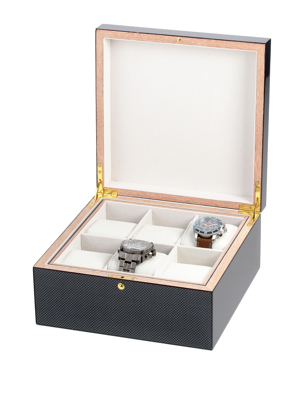 Rothenschild Uhren - Schmuckbox RS-5598-6 für 6 Uhren carbon-grau
