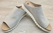 Dr. Scholl's Womens Go For It Wedge Slip-on Sandal Oyster NIB NEW 11