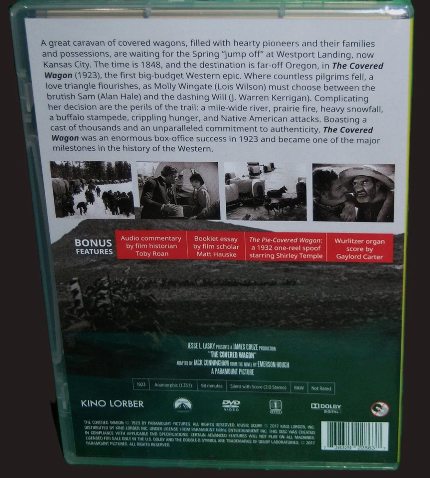 NEW RARE OOP KINO LORBER THE COVERED WAGON CLASSIC WESTERN SILENT MOVIE DVD 1923 - Image 2 of 2