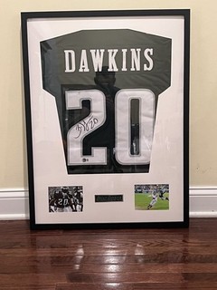 Brian Dawkins Philadelphia Eagles Autographed Framed Jersey W/ Beckett Wit. COA