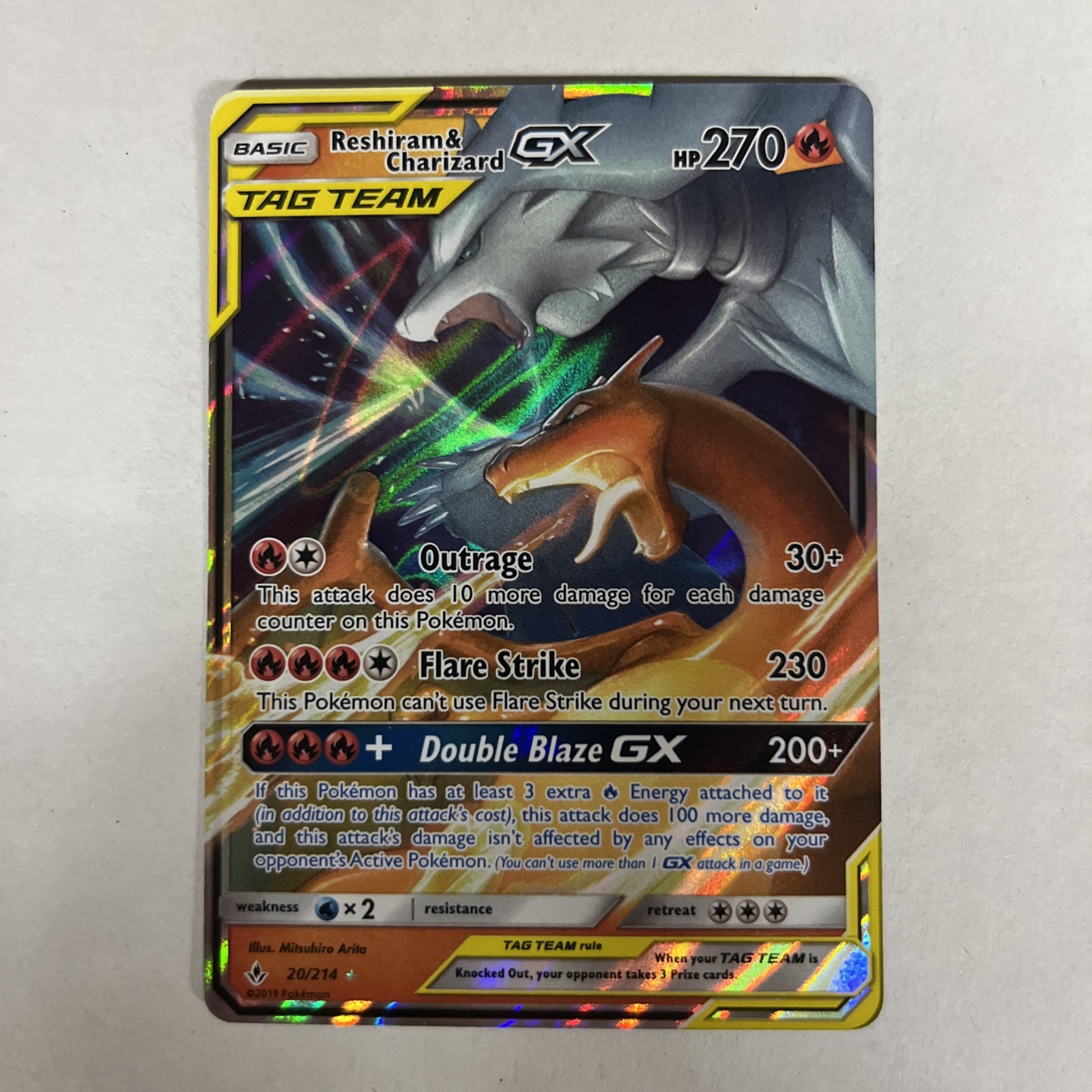 Reshiram & Charizard GX 20/214 Unbroken Bonds – Pack Fresh NM/MINT 🔥 TAG TEAM