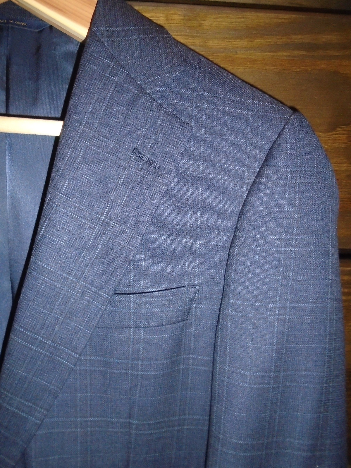 Brooks Brothers 38R Navy Check Wool Sport Coat 1818 Madison E Thomas