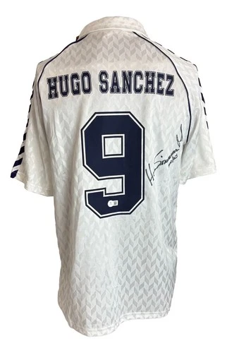 Hugo Sanchez Signed Real Madrid Hummel Soccer Jersey Sep/25 Inscribed BAS