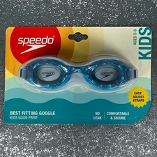 Speedo Kids Glide Print Swim Goggles Turquoise Gaiety Ages 3-6 Anti Fog New