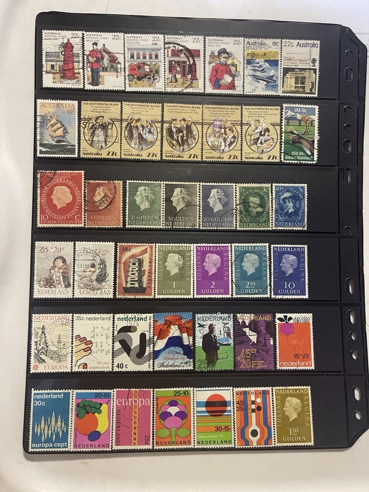 Лот новых и бывших в употреблении марок со всего мира все не на бумаге.  - Изображение 4 из 4