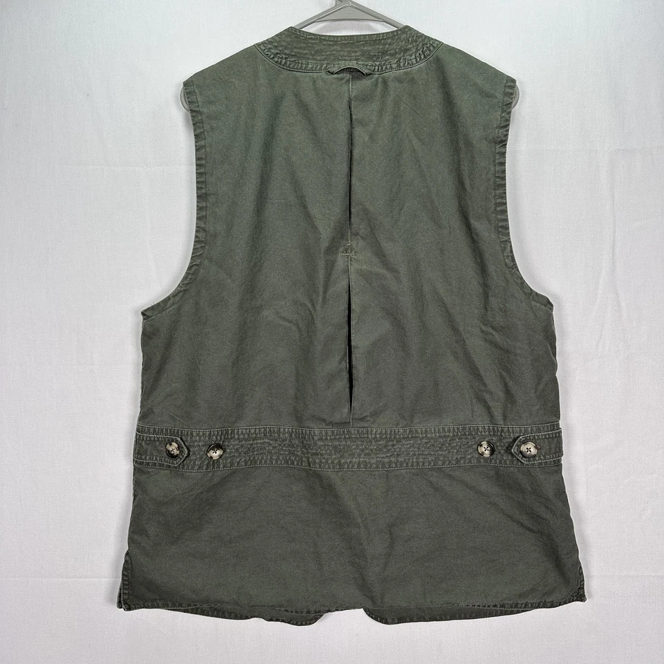 Chaleco De Colección L.L.Bean Para Hombres Medio Verde Pesca Multi Bolsillo Utilidad Lona Exterior Foto 2 de 4