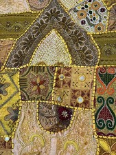 Indian Beaded Tapestry - 60cm X 85cm - Ochre