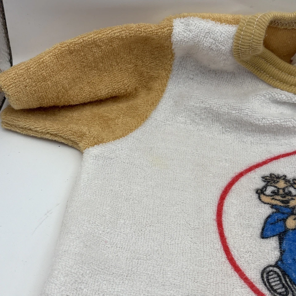 VINTAGE ALVIN & THE CHIPMUNKS ONE PIECE 12 MONTHS TERRY CLOTH BABY OUTFIT TV SET - Image 2 of 4