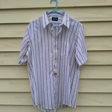 Vtg NOS Arrow Kent Mens Striped Dress Shirt Button Up Collared Size 17 Y2K