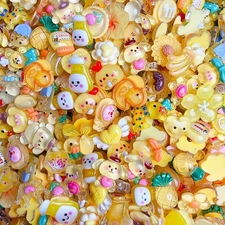 COOSLIM 10pcs Resin Slime Charms Mixed Candy Sweets Flatback Beads Set