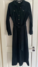 HUSH Liza Corduroy Midi Dress Petrol size 12