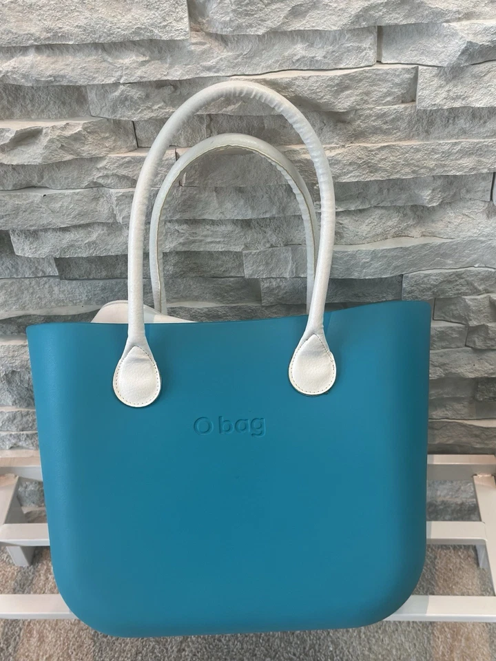 Bolso de hombro grande O Bag Italia espuma azul para mujer con asas dobles verde Foto 4 de 4