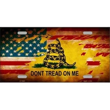 Smart Blonde LP-7925 Do Not Tread On Me US Flag Novelty Metal License Plate