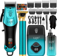 Hair Clippers for Men with LED Display, 4-Piece Cordless Grooming Kit with Hair