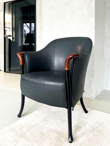 Giorgetti Armlehnsessel Progetti Leder Anilia Sense Fossile 1502 Schwarz - Bild 4 von 5