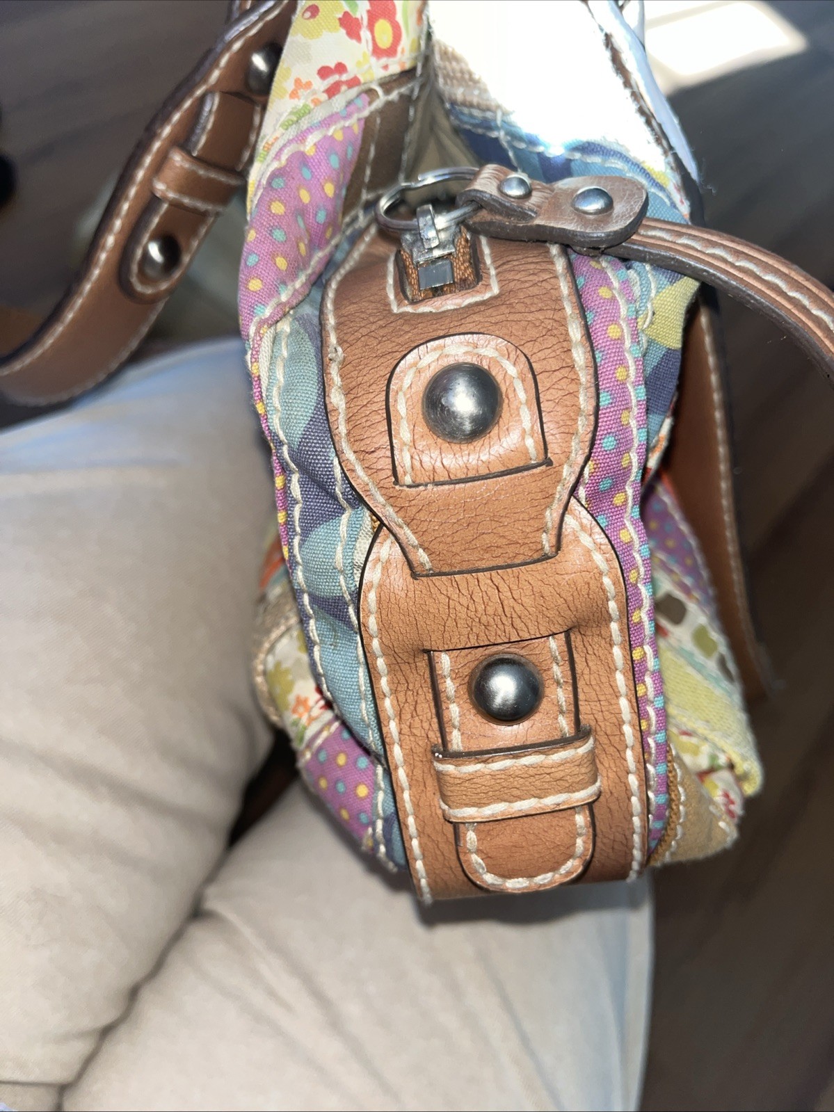 Fossil Multicolor Patchwork Handbag - image 7