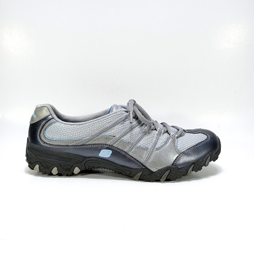 Skechers Compulsions Womens 9.5 Gray And Light Blue Sneakers