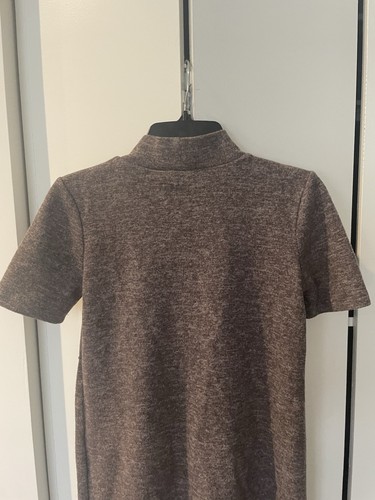 Vestito donna Zara mini maglione taglia S marrone finto collo maniche corte - Foto 8 di 13
