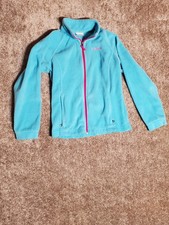 Columbia Youth Fleece Zip-Up Jacket Turquoise/Pink Size LG 14/16