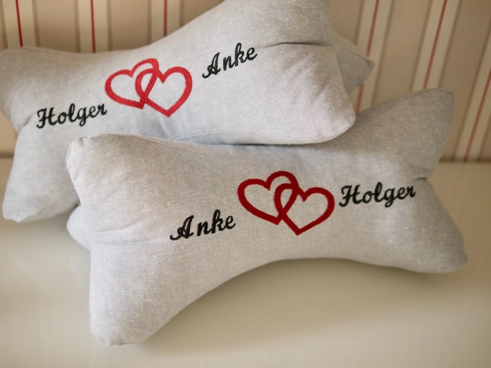 Hochzeitsgeschenk Leseknochen Kissen personalisiert Hochzeits Geschenke mit Name - Bild 3 von 4