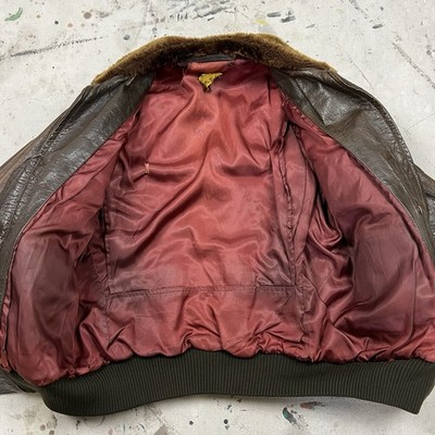 Vintage 40s WW2 US Navy M-422A G-1 Leather Bomber Jacket Mens 42