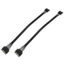 SATA Power Extension Cable 2PCS 11.8Inch Black 15Pin SATA Male to Female Extende