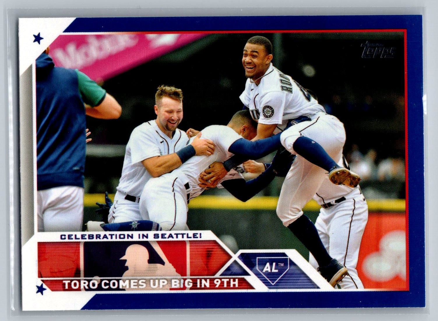 2023 Topps #174 Celebration in Seattle! Royal Blue