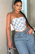 Fashion Nova Obsessed with Floral Corset Top Size M