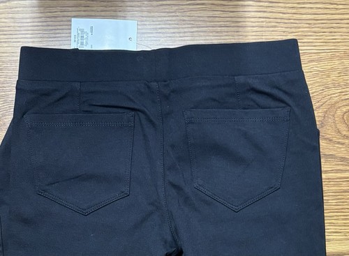 Girls Size 14 Black 4 Pocket (2 Zip 2 Back) Pants NWT Slip On By SO - Picture 2 of 4