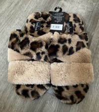 Cuddl Duds Women's Animal Print Slide Open Toe Slippers Size Large 9-10 