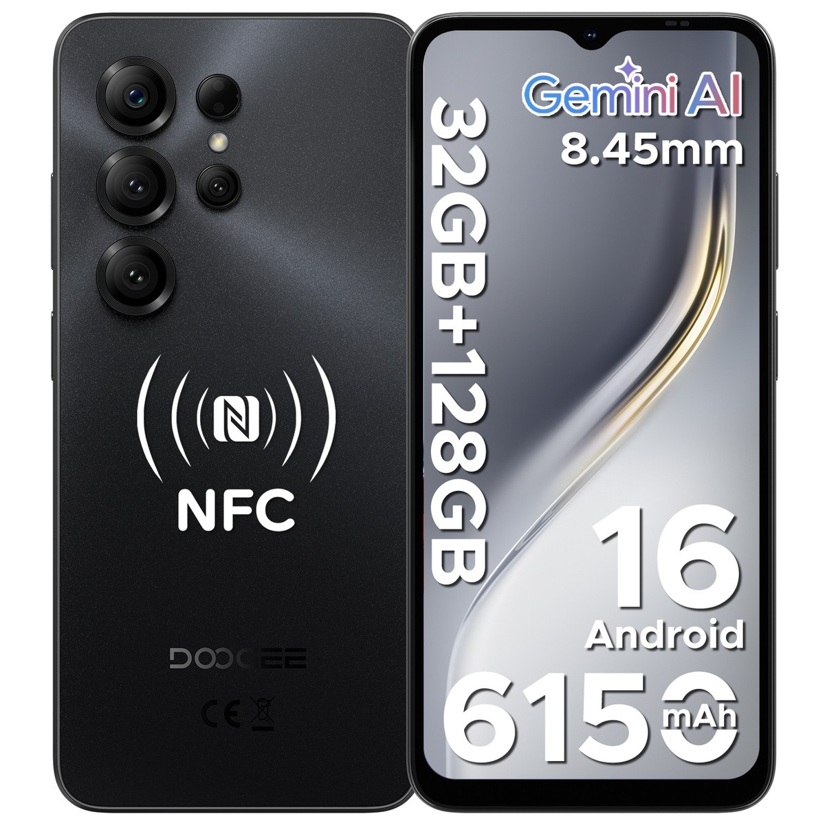 DOOGEE Note 56 128GB 本体 Telefon mobil Doogee Note 56 Pro, 4G, Dual SIM, Octa-Core, 6.56