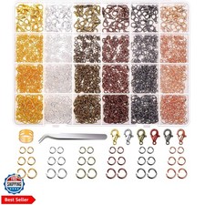 Jump Rings, 2340Pcs Open Jump Rings and Lobster Clasps Jewelry Making Supplie...