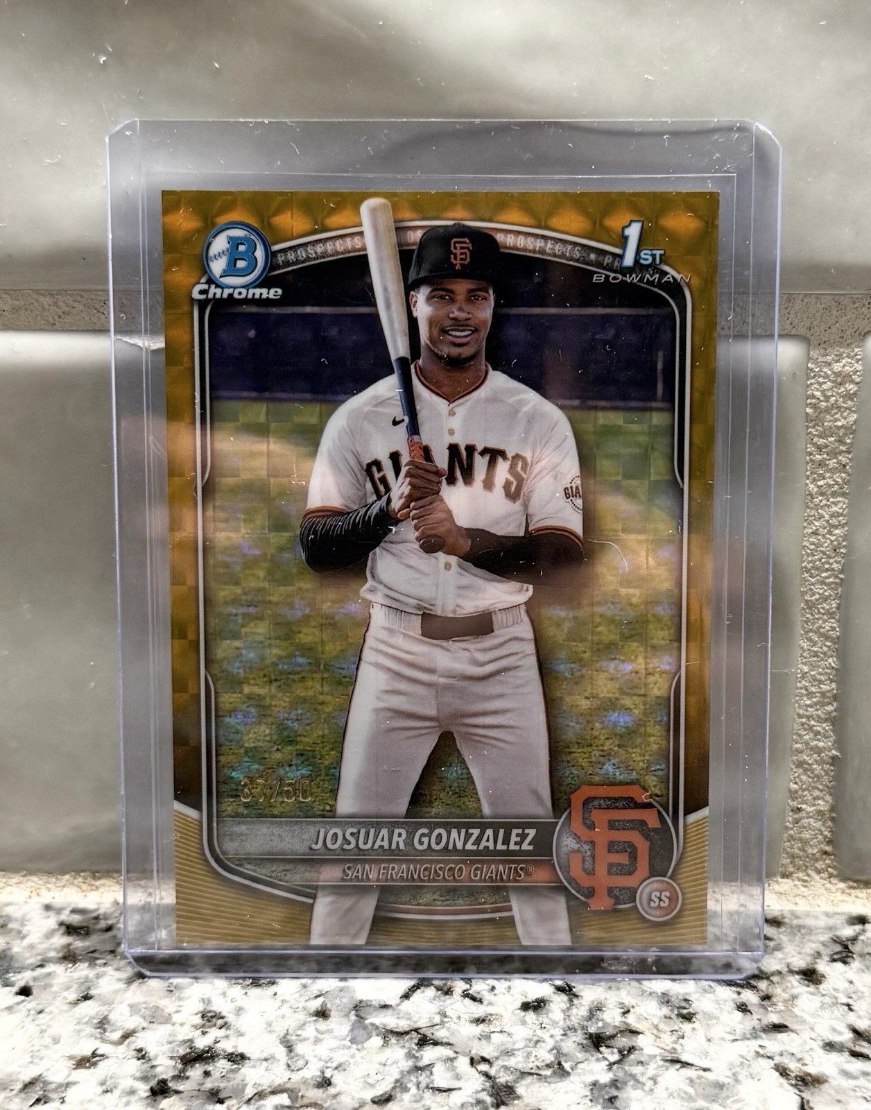 2025 1st Bowman Chrome Josuar Gonzalez Gold Geometric Refractor /50