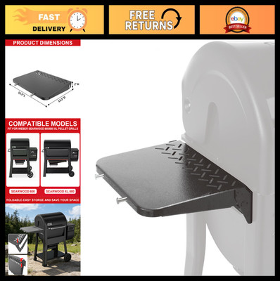 Heavy-Duty Folding Side Table for Pellet Grills, BBQ Prep Station, Weber Accesso
