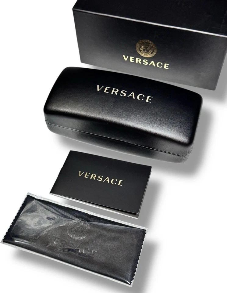 Óculos de sol Versace estojo preto rígido conjunto completo genuíno GRANDE - Imagem 3 de 4