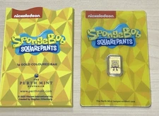 2025 SPONGEBOB SQUAREPANTS 1g 1 gram Gold Colorized Bar Perth Mint Mintage 3000